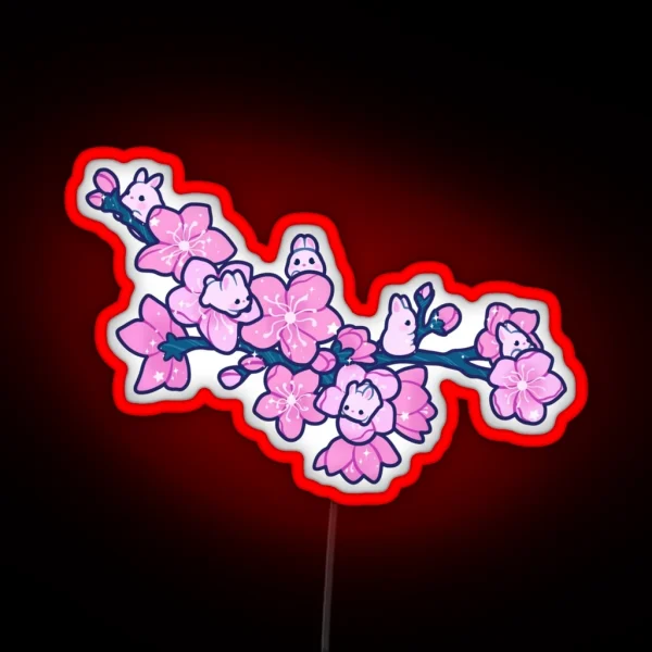 Sakura Bunnies RGB Neon Sign