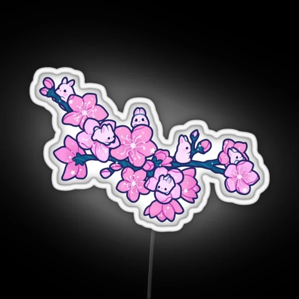 Sakura Bunnies RGB Neon Sign