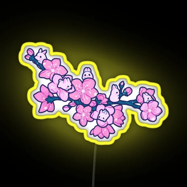 Sakura Bunnies RGB Neon Sign