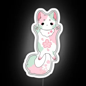 Sakura Flower Kawaii Neko RGB Neon Sign