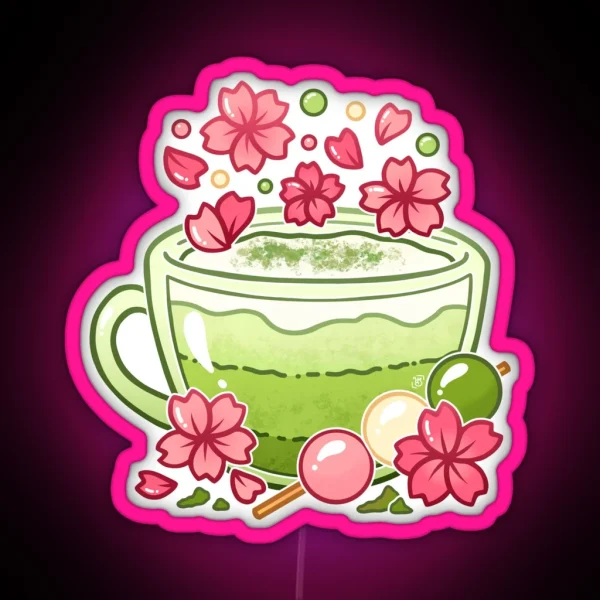 Sakura Matcha Tea RGB Neon Sign