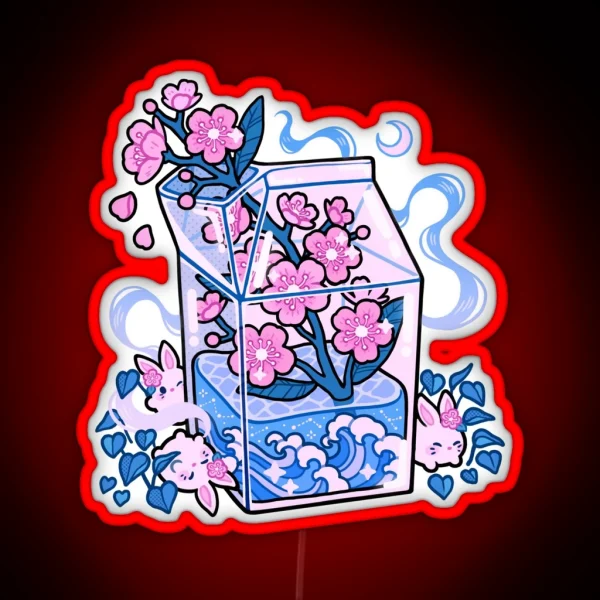 Sakura Milk Box RGB Neon Sign