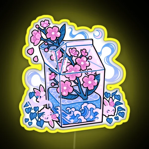 Sakura Milk Box RGB Neon Sign