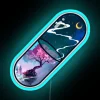 Color-changing neon light decorative sign featuring cherry blossom design.