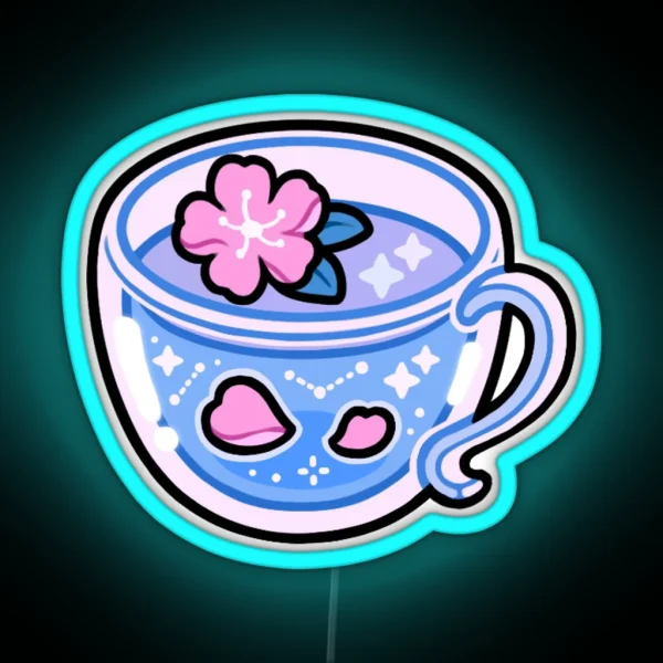 Sakura Teacup RGB Neon Sign