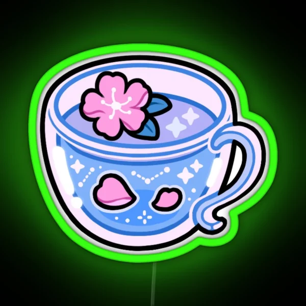 Sakura Teacup RGB Neon Sign