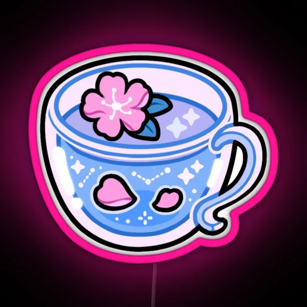 Sakura Teacup RGB Neon Sign