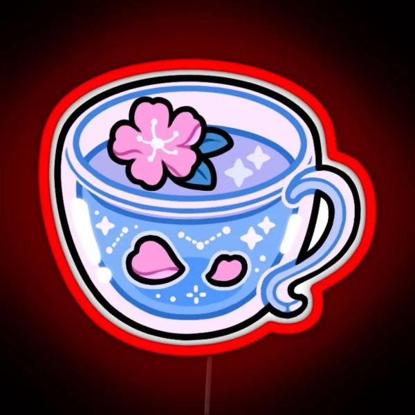Sakura Teacup RGB Neon Sign