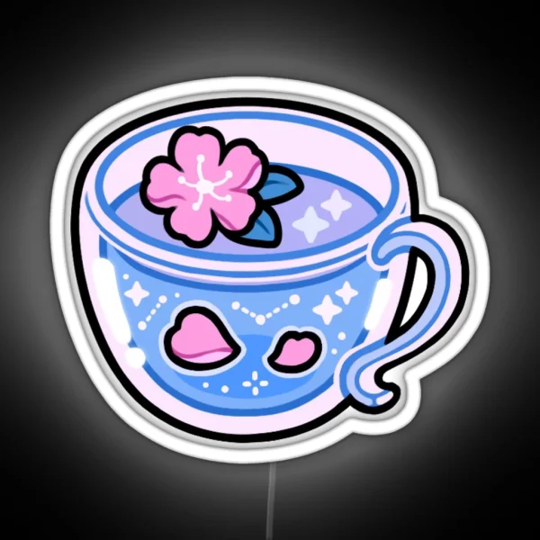 Sakura Teacup RGB Neon Sign