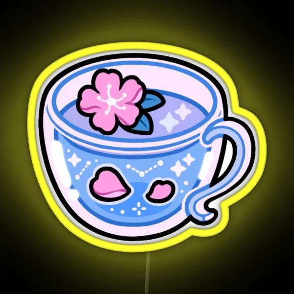 Sakura Teacup RGB Neon Sign