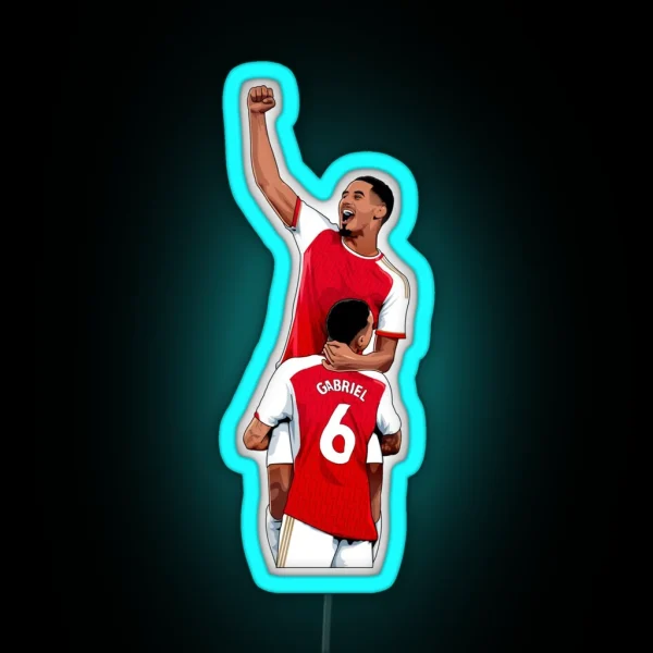 Saliba And Gabriel Arsenal RGB Neon Sign