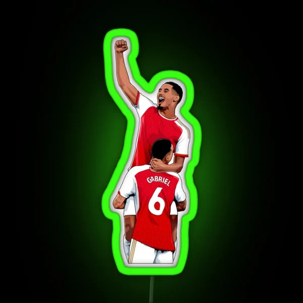 Saliba And Gabriel Arsenal RGB Neon Sign