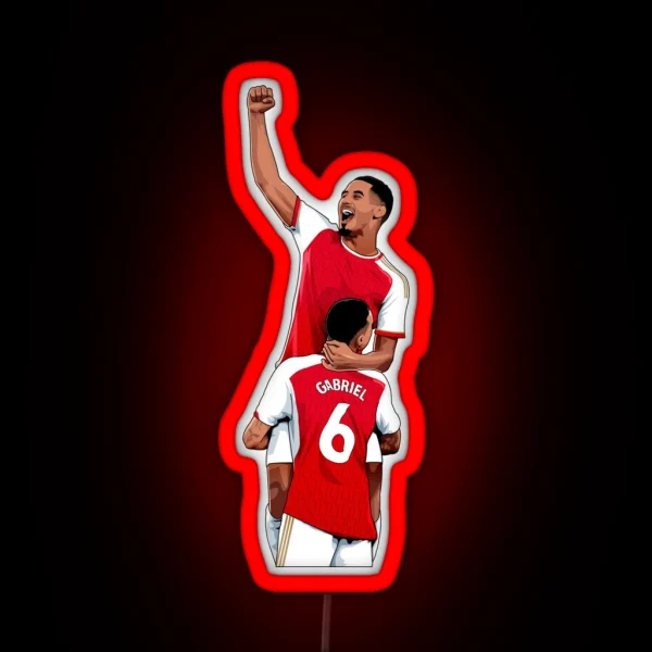 Saliba And Gabriel Arsenal RGB Neon Sign