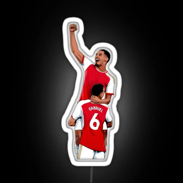 Saliba And Gabriel Arsenal RGB Neon Sign