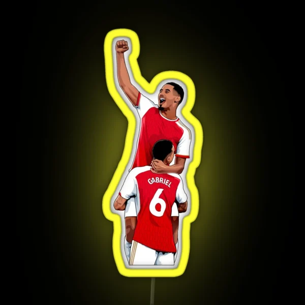 Saliba And Gabriel Arsenal RGB Neon Sign