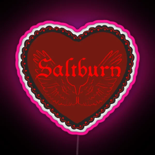 Saltburn Film Heart Angel Wings Logo Led RGB Neon Sign