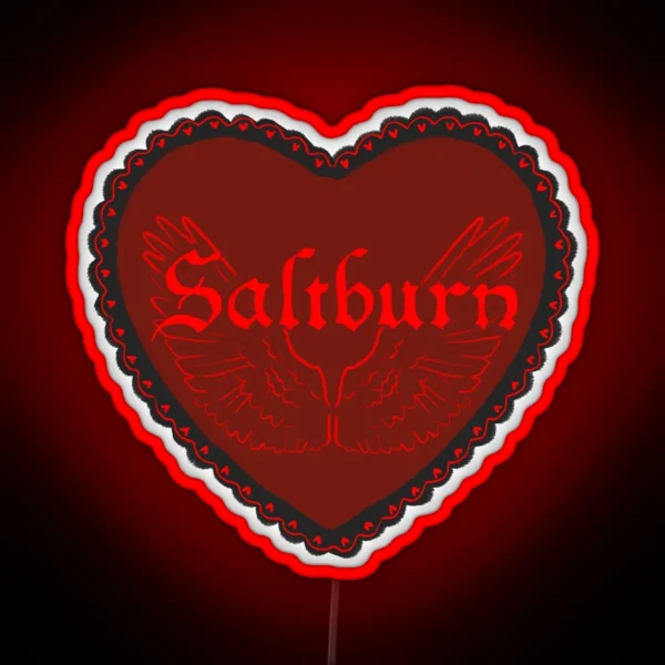 Saltburn Film Heart Angel Wings Logo Led RGB Neon Sign