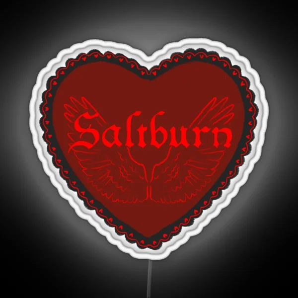 Saltburn Film Heart Angel Wings Logo Led RGB Neon Sign