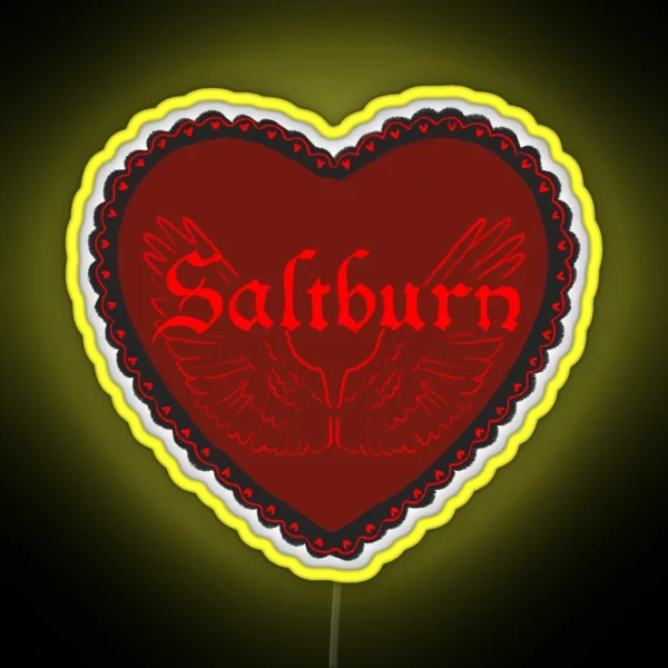 Saltburn Film Heart Angel Wings Logo Led RGB Neon Sign