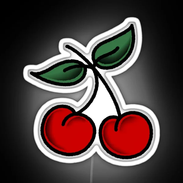 Salty Dog American Traditional Folk Art Cherries RGB Neon Sign