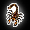 Vibrant American Traditional Neon Sign with Salty Dog and Scorpion Design