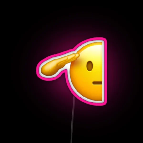 Salute Emoji RGB Neon Sign