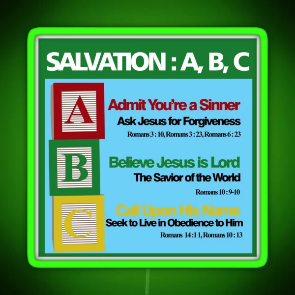Salvation ABC RGB Neon Sign