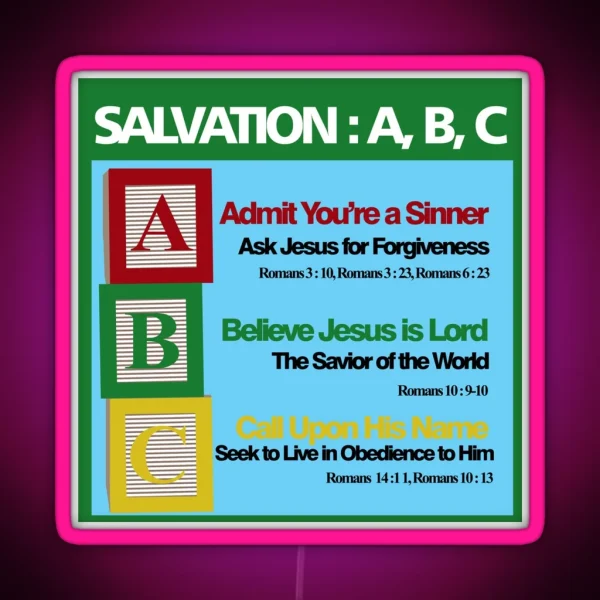 Salvation ABC RGB Neon Sign