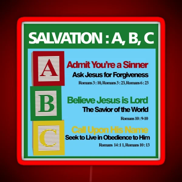 Salvation ABC RGB Neon Sign