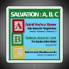 Electric salvation in vibrant colors with alphabet lettering, neon glow.