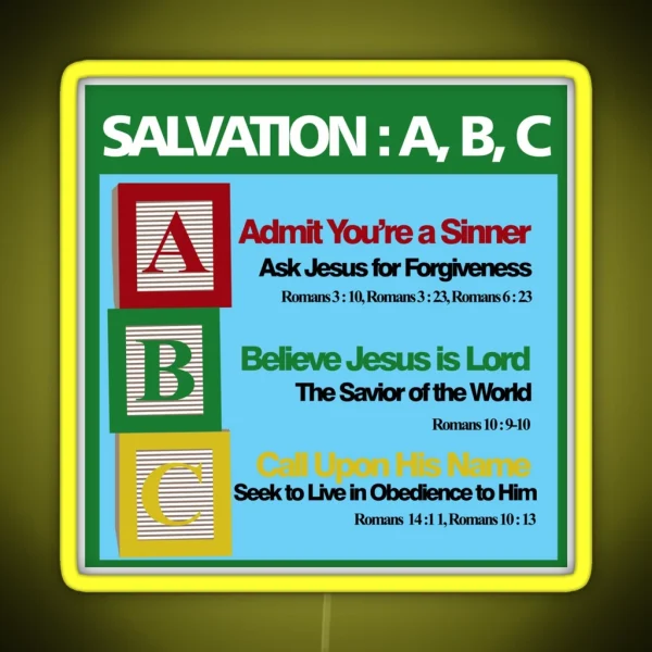 Salvation ABC RGB Neon Sign