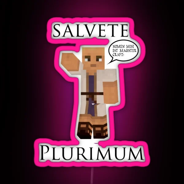 Salvete Plurimum Nomen Mihi Est Magister Craft RGB Neon Sign