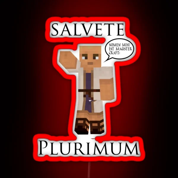 Salvete Plurimum Nomen Mihi Est Magister Craft RGB Neon Sign