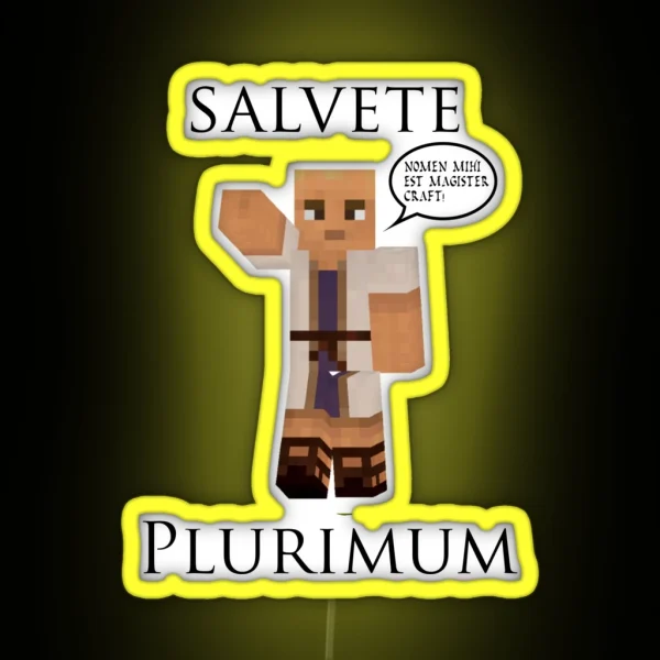 Salvete Plurimum Nomen Mihi Est Magister Craft RGB Neon Sign