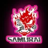 Customizable RGB LED Canvas Sign with Samurai Logo Neon Design