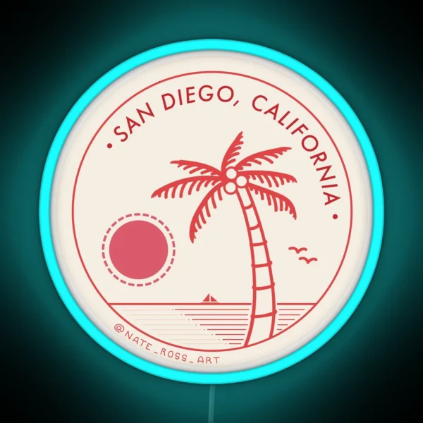 San Diego California RGB Neon Sign