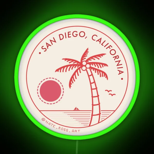 San Diego California RGB Neon Sign