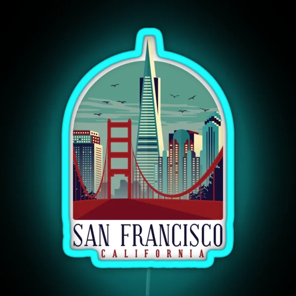 San Francisco California RGB Neon Sign