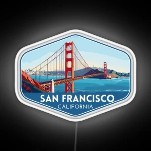 San Francisco California Travel Art RGB Neon Sign