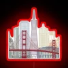San Francisco Cityscape at Night in Vibrant RGB Neon Colors