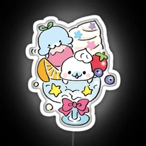 San X Mamegoma Lemonade Icecream Cute Led RGB Neon Sign