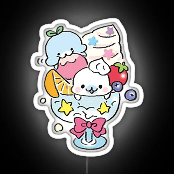 San X Mamegoma Lemonade Icecream Cute Led RGB Neon Sign