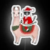 Whimsical Holiday Lights: Santa's Purrfect Companion in Radiant Neon Colors
