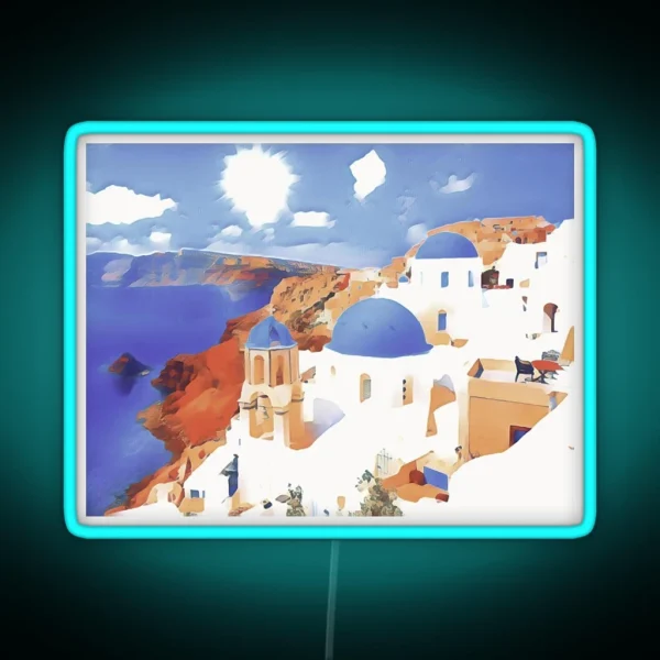 Santorini Greek Islands RGB Neon Sign