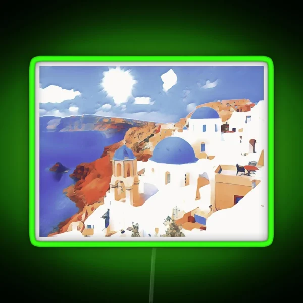 Santorini Greek Islands RGB Neon Sign
