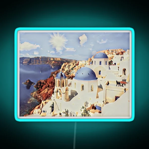Santorini Greek Islands RGB Neon Sign