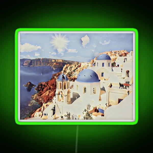 Santorini Greek Islands RGB Neon Sign