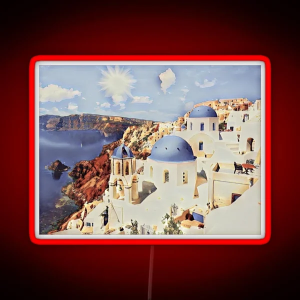 Santorini Greek Islands RGB Neon Sign