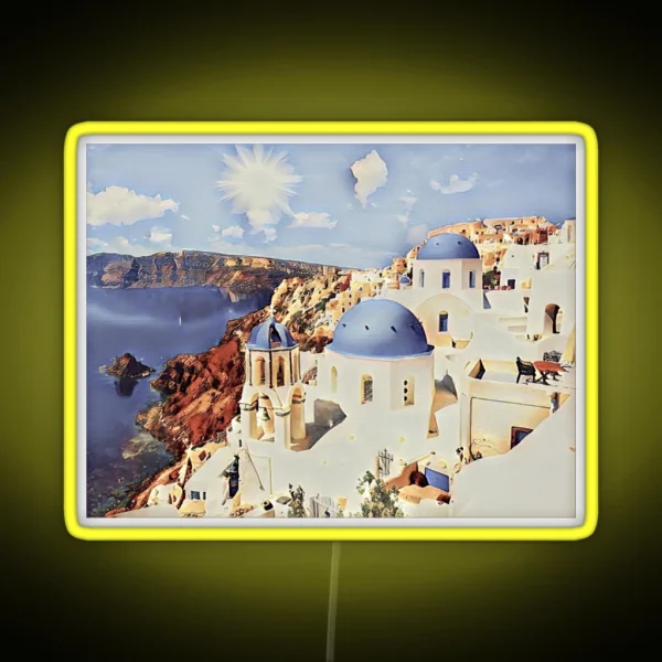 Santorini Greek Islands RGB Neon Sign