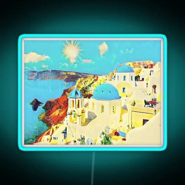 Santorini Greek Islands RGB Neon Sign